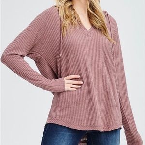 Oversized Waffle Knit Hoodie